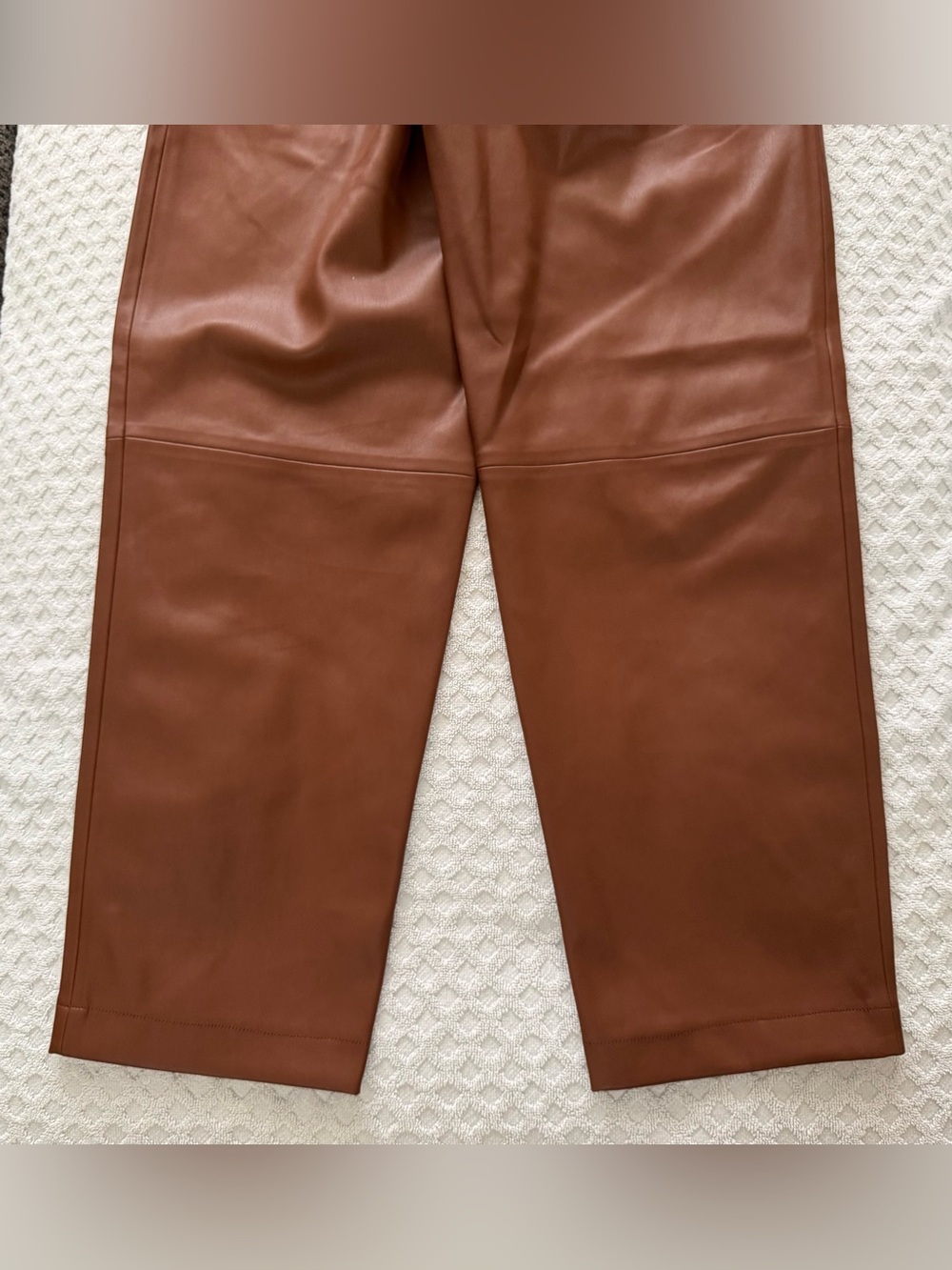 Brochu Walker The Stone Vegan Leather Cropped Pant Cognac Brown XS Tapered Leg - Picture 10 of 16